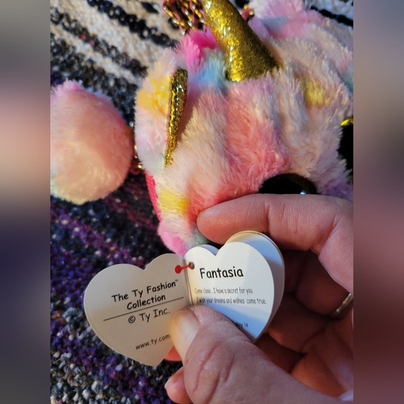 🛒🛍️💥NWT Fantasia the unicorn ty fashion collection beanie purse 🦄 - Picture 7 of 7